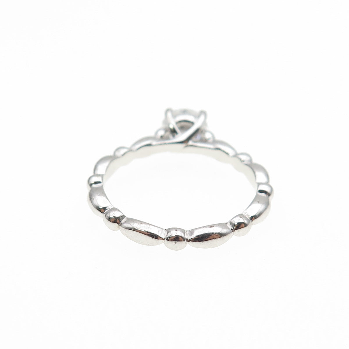 925 Sterling Silver Round-Cut C Z Engagement Ring Size 8.25