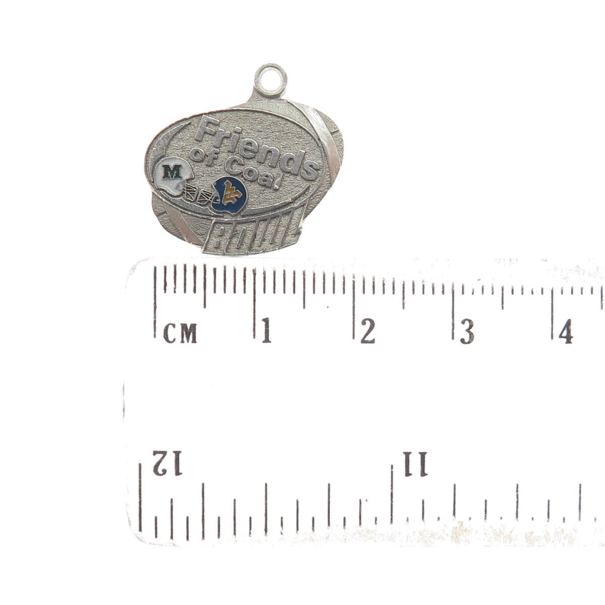 925 Sterling Silver Vintage Enamel Friends of Coal Bowl Minimalist Charm Pendant