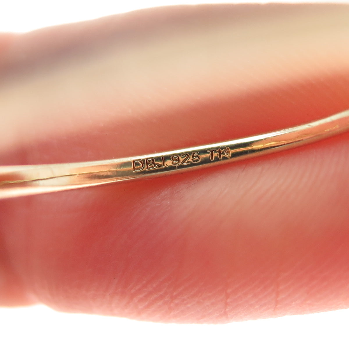 DBJ DEE BERKLE 925 Sterling Gold Plated Real Diamond Stackable Ring Size 10.25