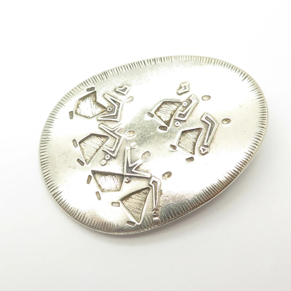 925 Sterling Silver Vintage '86-'87 M. Katz Israel Dancing Women Pendant/Brooch