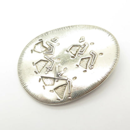 925 Sterling Silver Vintage '86-'87 M. Katz Israel Dancing Women Pendant/Brooch