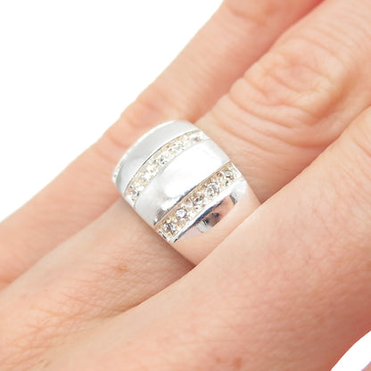 CLYDE DUNEIER CID 925 Sterling Silver Vintage Round-Cut C Z Ring Size 6