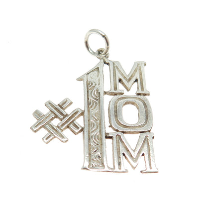 925 Sterling Silver Vintage "Mom Number 1" Pendant