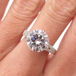 Stauer 925 Sterling Silver Round-Cut C Z Engagement Ring Size 8