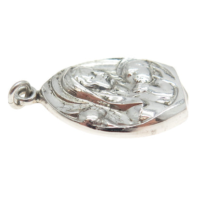THE THOMAE CO. 925 Sterling Silver Antique Art Deco St. Mary Baby Jesus Pendant