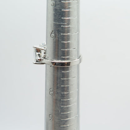 925 Sterling Silver Princess-Cut Shaped C Z Ring Size 7.25