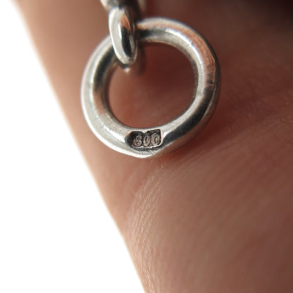 800 Silver Antique Art Deco European Hammered Slide Locket Chatelaine Pendant