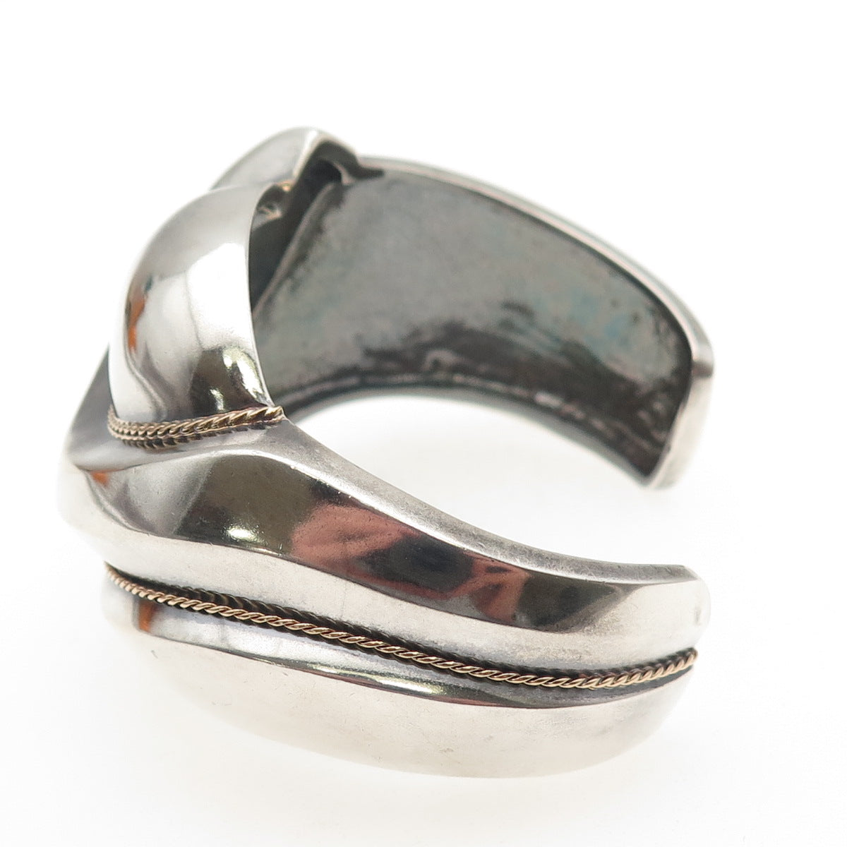 Chapal Zenray 925 Sterling 14K Gold Vintage Heavy 67.2g Adjustable Bracelet 6"