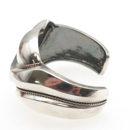 Chapal Zenray 925 Sterling 14K Gold Vintage Heavy 67.2g Adjustable Bracelet 6"