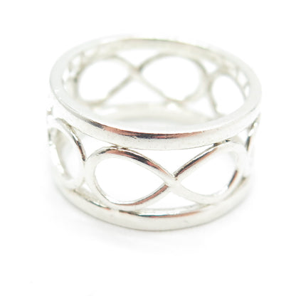 925 Sterling Silver Vintage All Around Infinity Band Ring Size 6.75