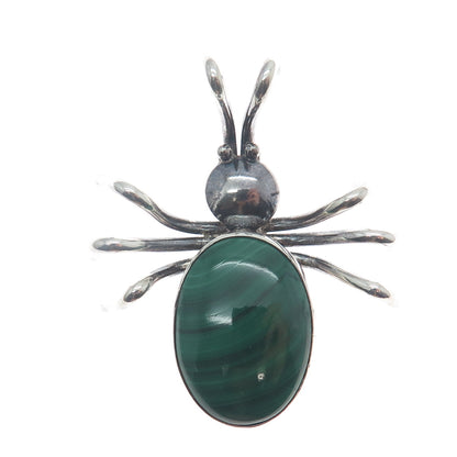 GETCO INC & LESTER JACKSON NAVAJO Old Pawn Sterling 1995 Malachite Spider Brooch