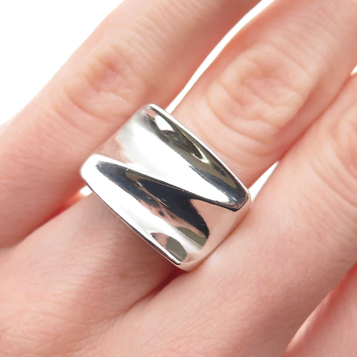 ESPO Joseph Esposito 925 Sterling Silver Vintage Modernist Ring Size 6.25