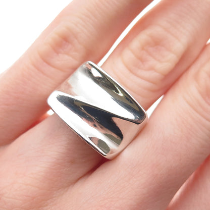 ESPO Joseph Esposito 925 Sterling Silver Vintage Modernist Ring Size 6.25