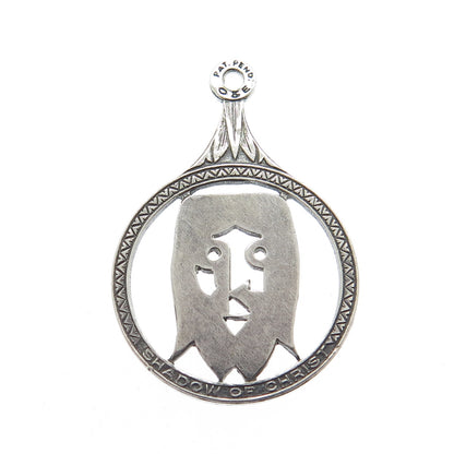 925 Sterling Silver Vintage Shadow of Christ Pendant