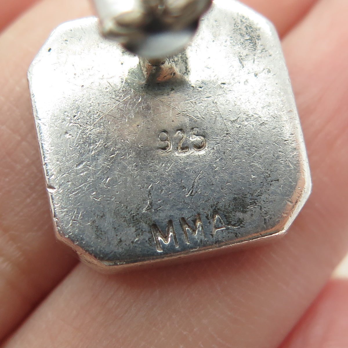 Metropolitan Museum of Art Silver Vintage Abalone Shell Blue Tiger Eye Earrings