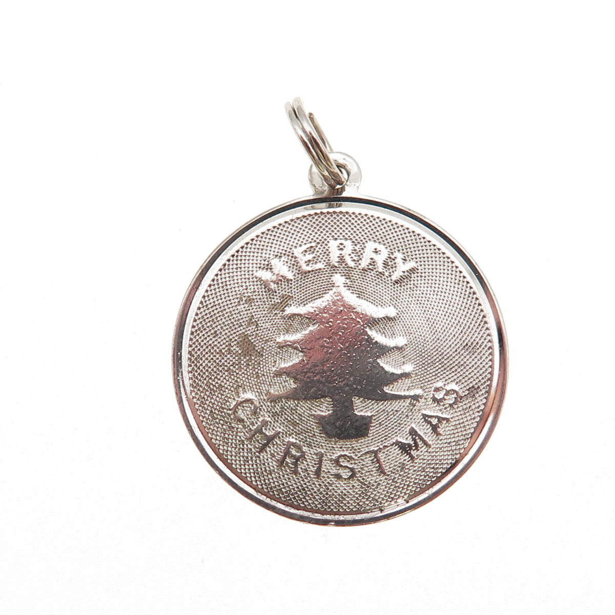 Town & Country 925 Sterling Silver Vintage Merry Christmas Tree Charm Pendant