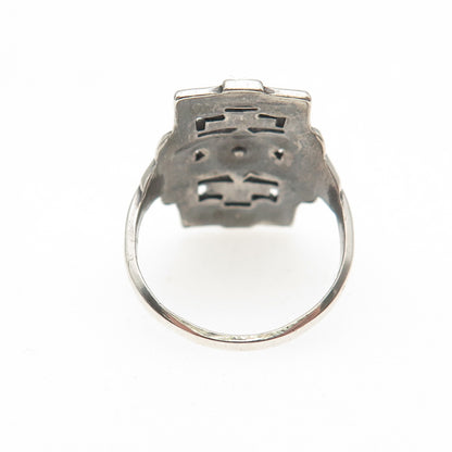 UNCAS Sterling Silver Antique Art Deco Real Marcasite Oxidized Ring Size 5.25