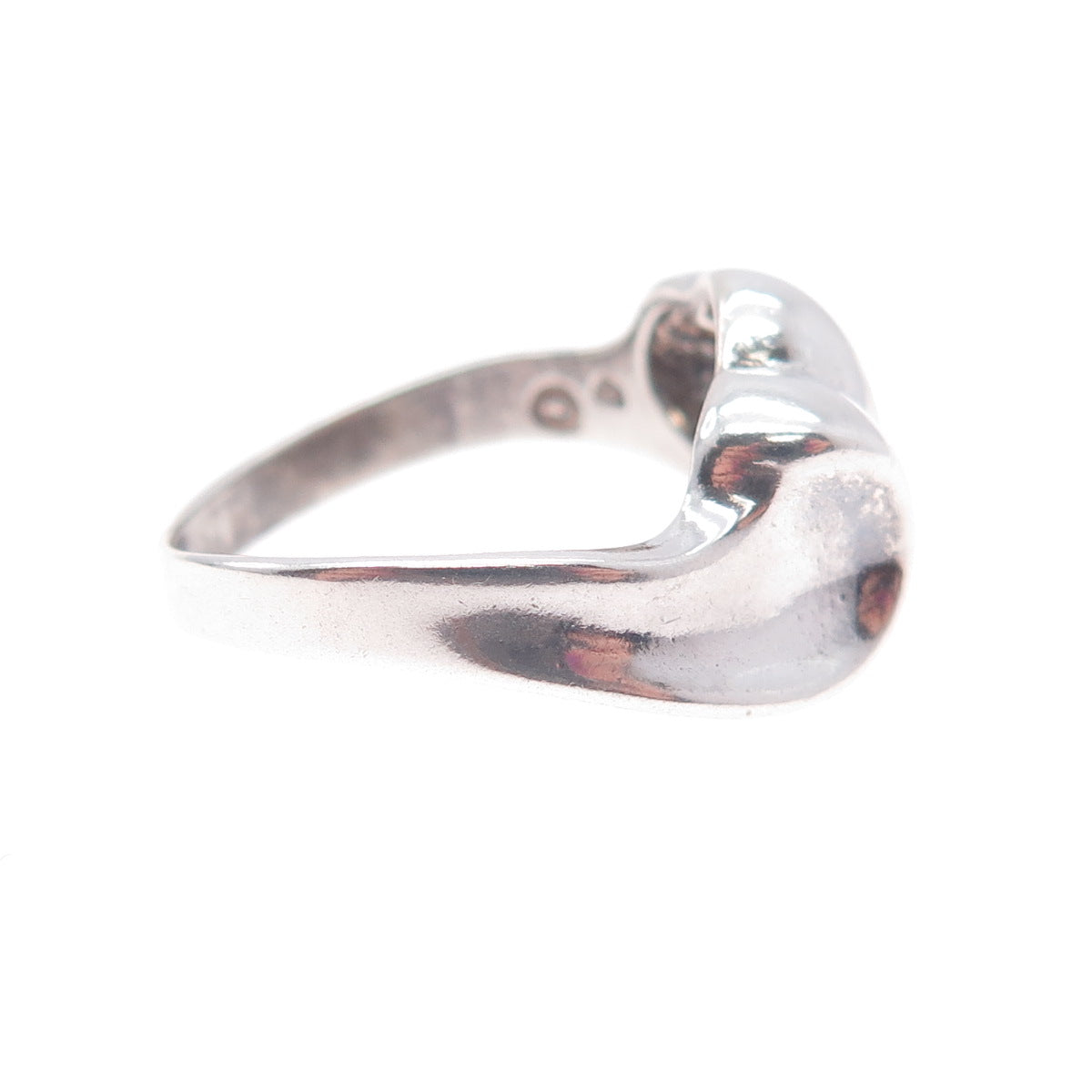 925 Sterling Silver Vintage Modernist Wave Ring Size 6.75