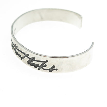 HAND & HAMMER Sterling Silver Vintage "I Cannot Live Without Books" Bracelet 7"