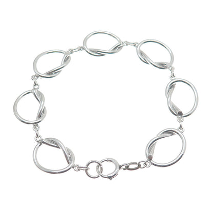 B. A. BALLOU & CO. Sterling Silver Antique Art Deco Love Knot Link Bracelet 6.5"