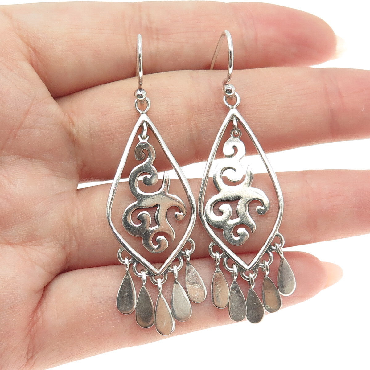 SILPADA 925 Sterling Silver Vintage Signature Scroll Dangle Earrings