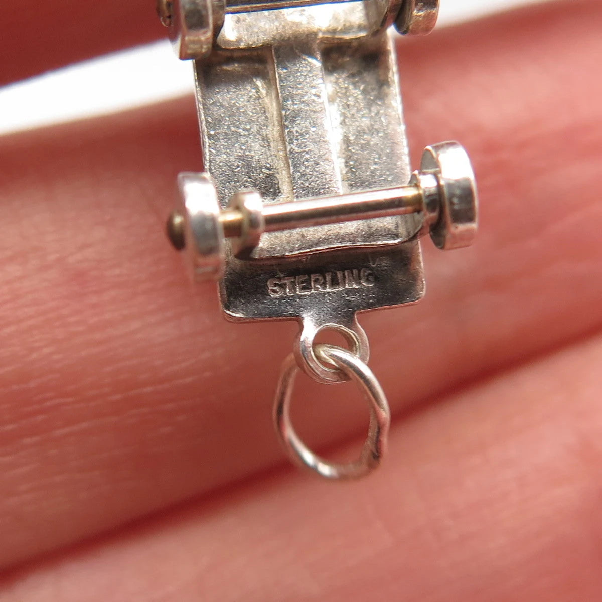 925 Sterling Silver Vintage Hand Trolley Movable Charm Pendant