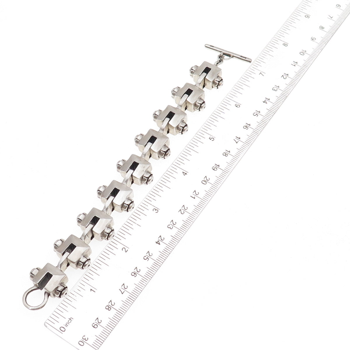 Lisa Jenks 925 Sterling Silver Vintage Modenrist Oxidized Bracelet 6.25"
