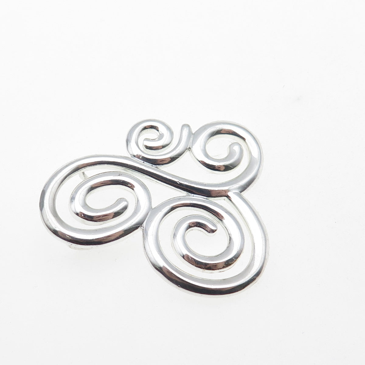 ROSS SIMONS 925 Sterling Silver Vintage Modernist Swirl Butterfly Slide Pendant