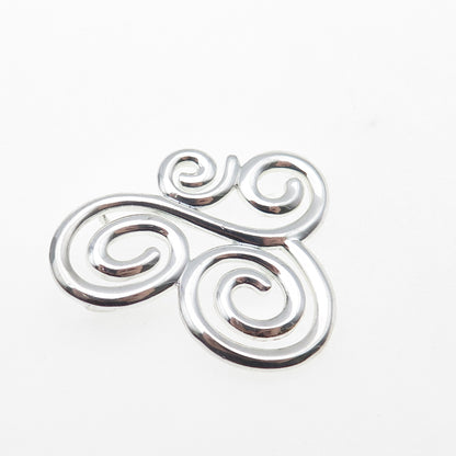 ROSS SIMONS 925 Sterling Silver Vintage Modernist Swirl Butterfly Slide Pendant