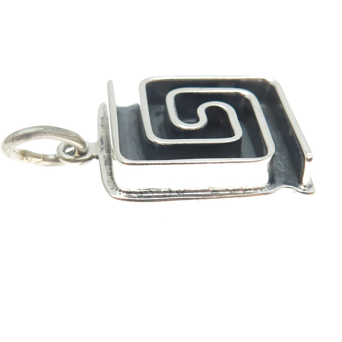 925 Sterling Silver Vintage Maze Modernist Pendant