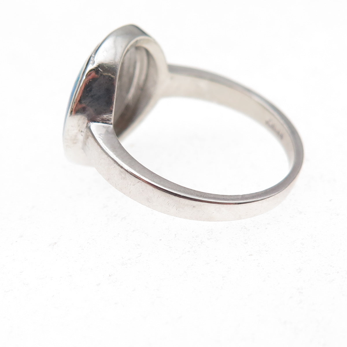 925 Sterling Silver Real Opal Spiral Ring Size 7.25