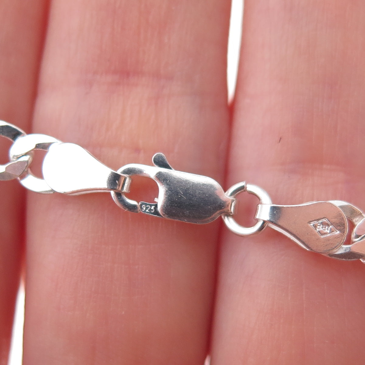 P. Lux 925 Sterling Silver Italy Figaro Link Bracelet 7"