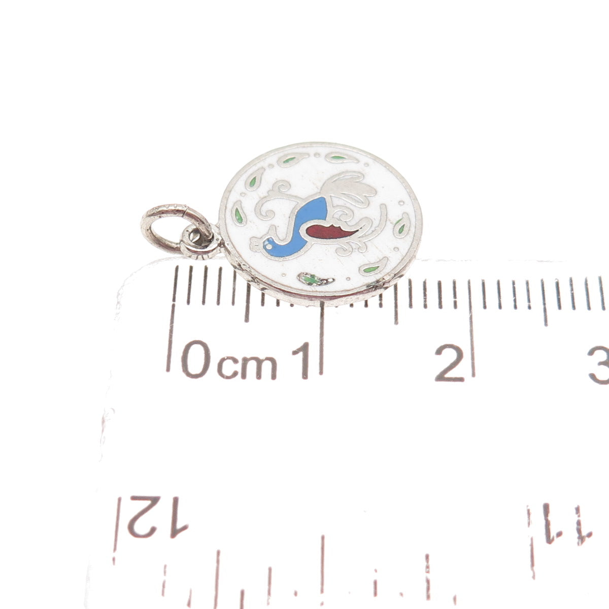 FRENCH & FRANKLIN 925 Sterling Silver Vintage Enamel Dutch Hex Sign Mini Pendant