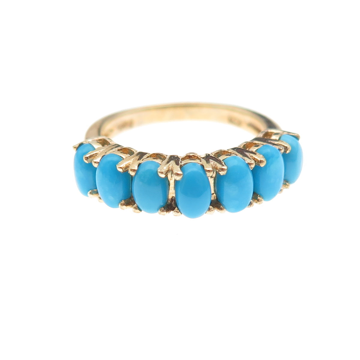 Chuck Clemency Sterling Gold Plated Real Sleeping Beauty Turquoise Ring Size 5