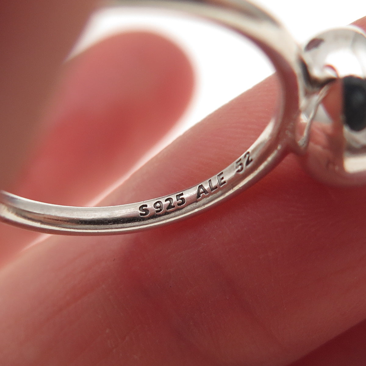 Pandora Sterling Silver Clear Crystal April Birthstone Droplet Ring Size 6.25