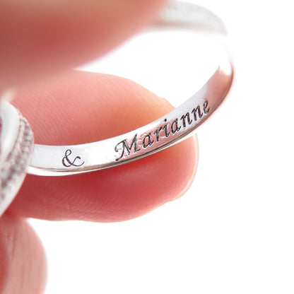 BGE BRADFORD Sterling Silver Real Diamond Interlocked Eternity Ring Size 6.75