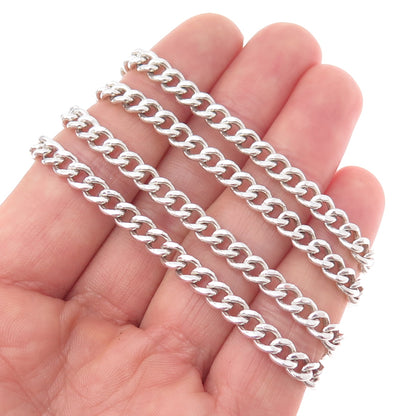925 Sterling Silver Vintage Italy Curb Chain Necklace 24"