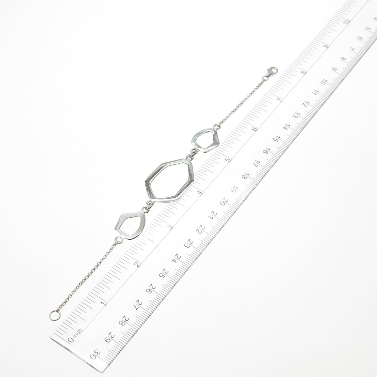 MWS Mark Wasserman Samara 925 Sterling Silver Vintage Modernist Bracelet 7"