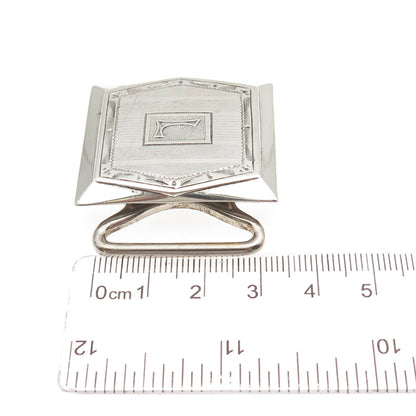 925 Sterling Silver Antique Art Deco Engraved Letter L Initial Belt Buckle
