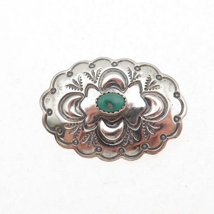 Anderson Parkett Navajo Old Pawn Sterling Silver Vintage Turquoise Pin Brooch