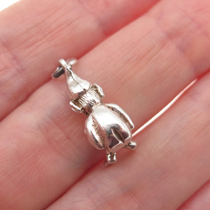 925 Sterling Silver Vintage Pixie Oxidized 3D Mini Charm Pendant