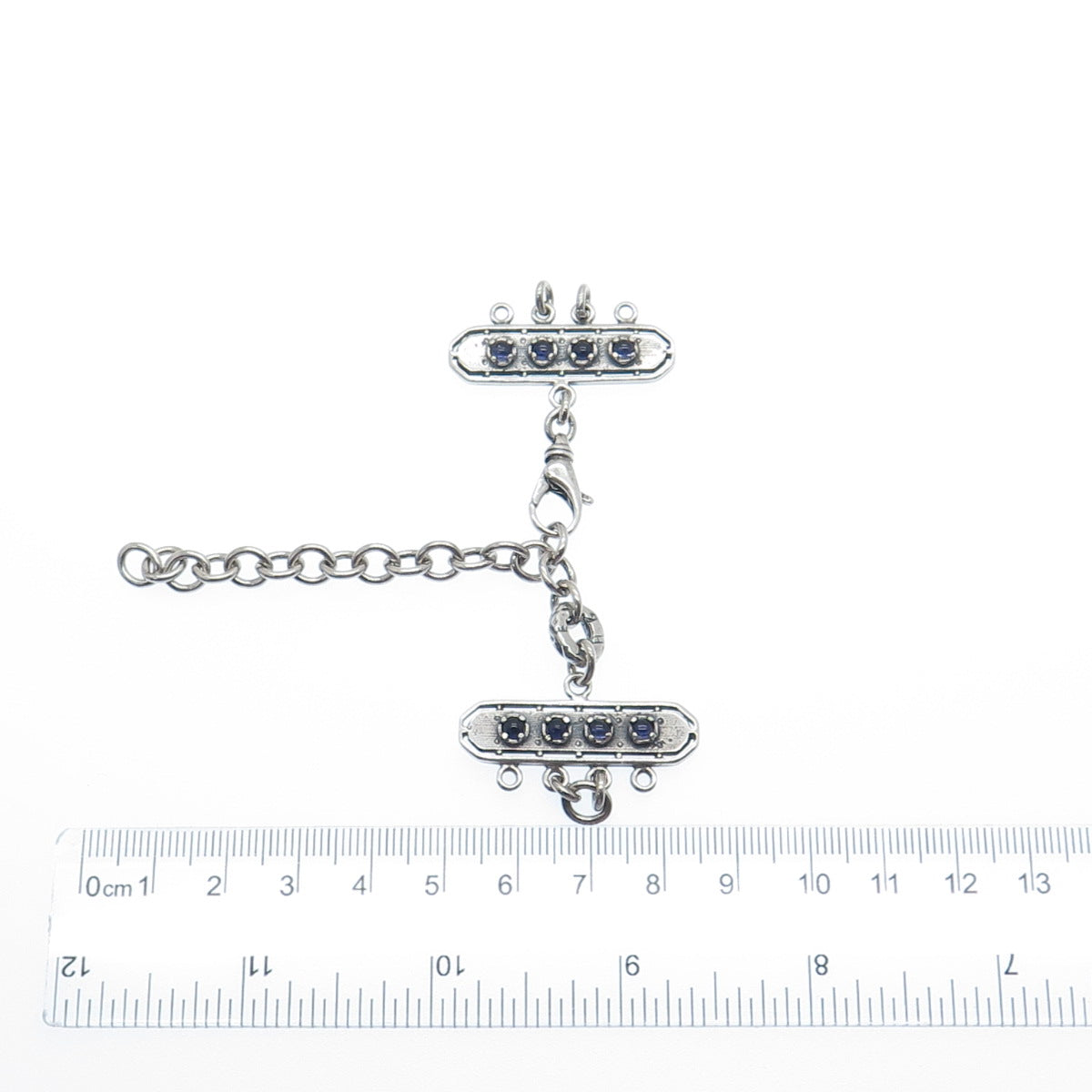 LOVE LEIGH DESIGNS 925 Sterling Vintage Iolite Bracelet Adjustable Lobster Clasp