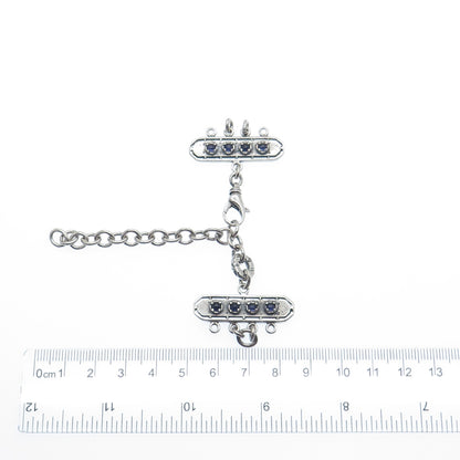 LOVE LEIGH DESIGNS 925 Sterling Vintage Iolite Bracelet Adjustable Lobster Clasp