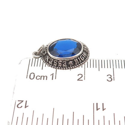 925 Sterling Vintage '67 Lab-Created Sapphire Essex Catholic High School Pendant