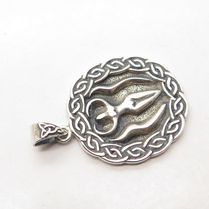 PETER STONE 925 Sterling Silver Vintage Nile River Goddess Celtic Pendant