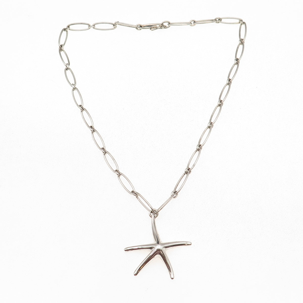 Tiffany & Co. Elsa Peretti Sterling Silver Vintage Starfish Chain Necklace 16"