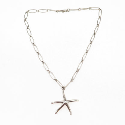 Tiffany & Co. Elsa Peretti Sterling Silver Vintage Starfish Chain Necklace 16"