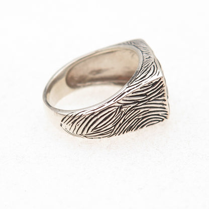 925 Sterling Silver Vintage Woven Oxidized Ring Size 8.75