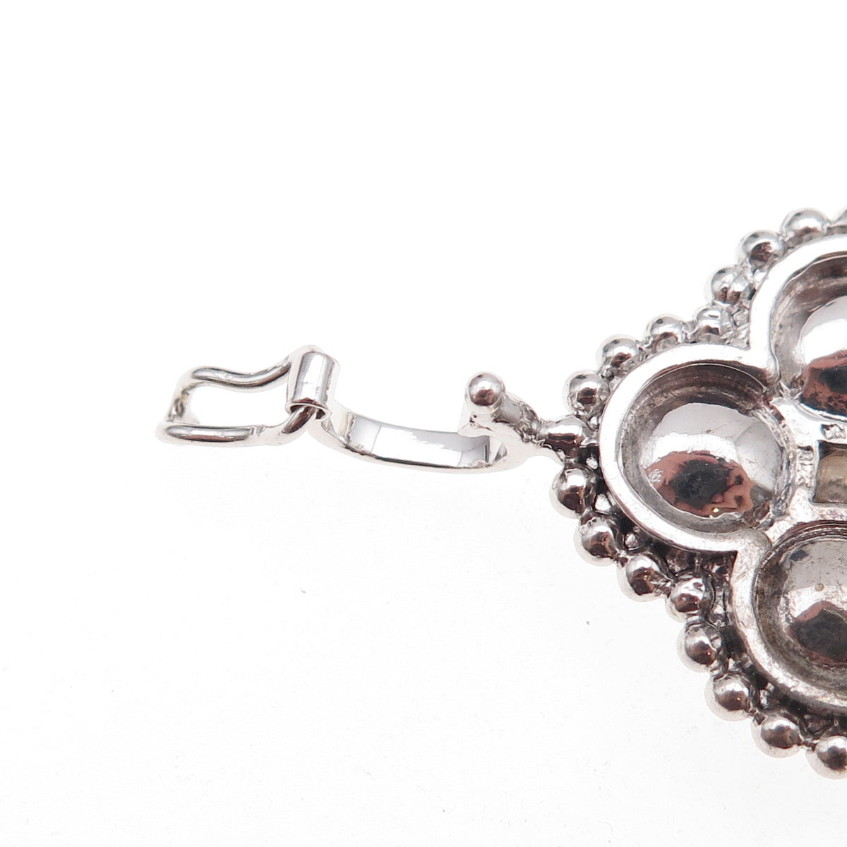 925 Sterling Silver Real Pearl Floral Charm Pendant