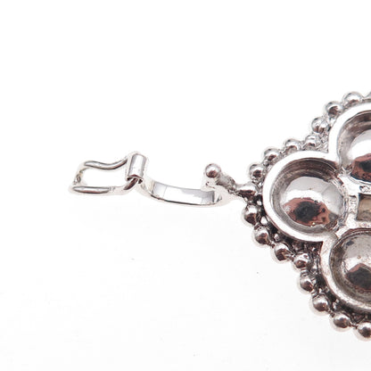 925 Sterling Silver Real Pearl Floral Charm Pendant